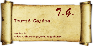 Thurzó Gajána névjegykártya